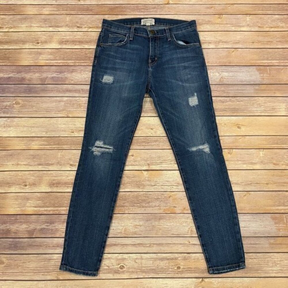 Current Elliott Slouchy Stiletto Jeans in Tempest Destroy Distressed